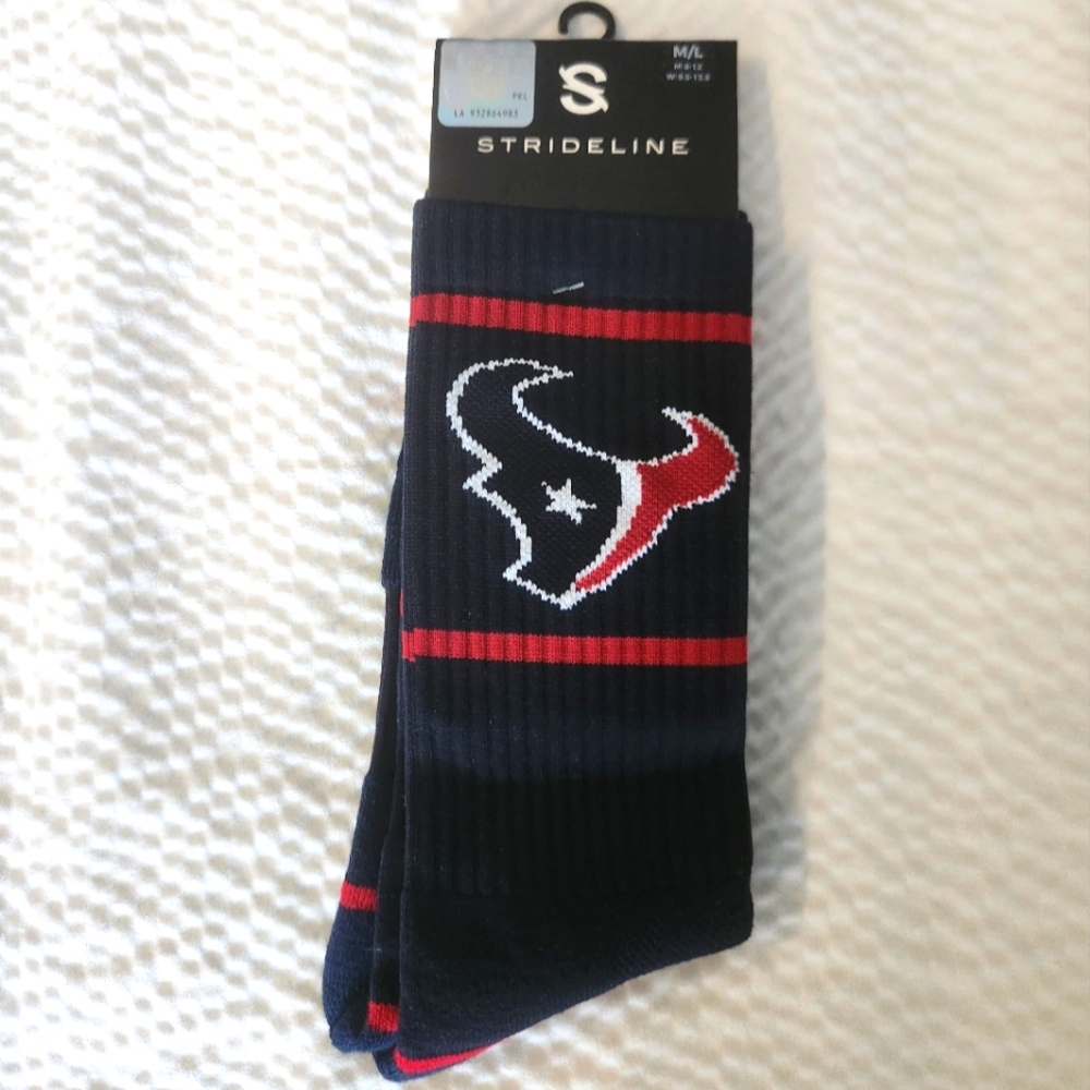 NWT Men's Houston Texans Strideline Crew Socks